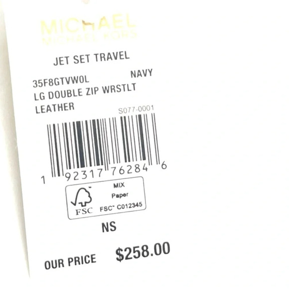 Michael Kors Large Double Zip Wallet Wristlet Navy Blue (NWT) - Picture 7 of 7